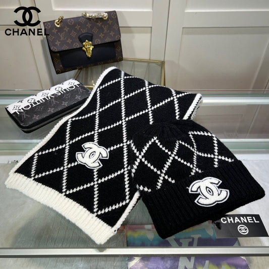 【2024】(関税負担なし) 本物保証  スカーフ +ニット帽